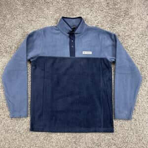 Columbia Men's Steens Mountain Half Snap Fleece Pullover Jacket Blue Size M